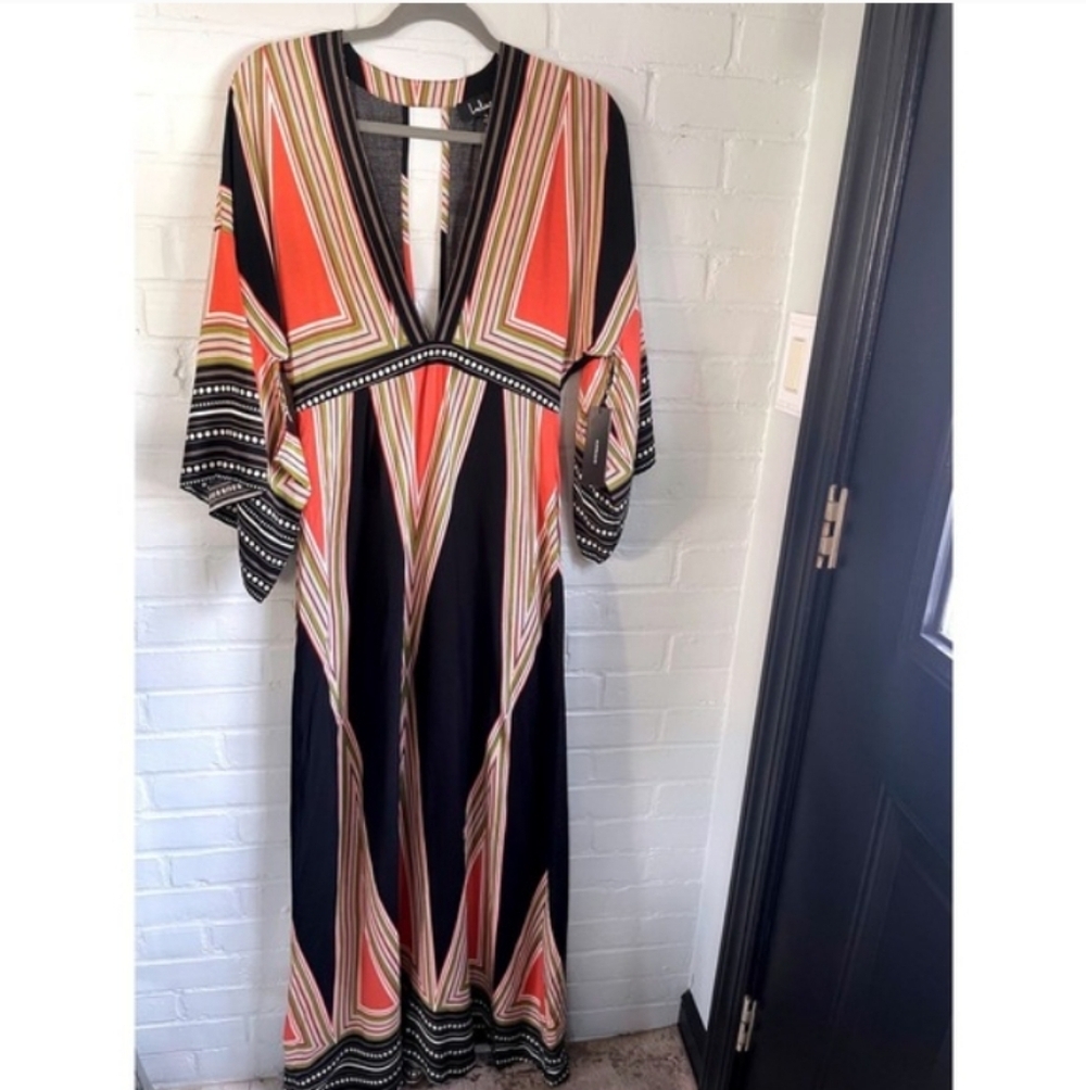 Lulu's Montecito Kimono Wide Sleeve Maxi Dress Gown - Picture 9 of 12